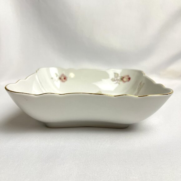 Schumann Arzberg Vintage Germany Porcelain Square Floral Bowl Gold Trim European - Picture 5 of 10